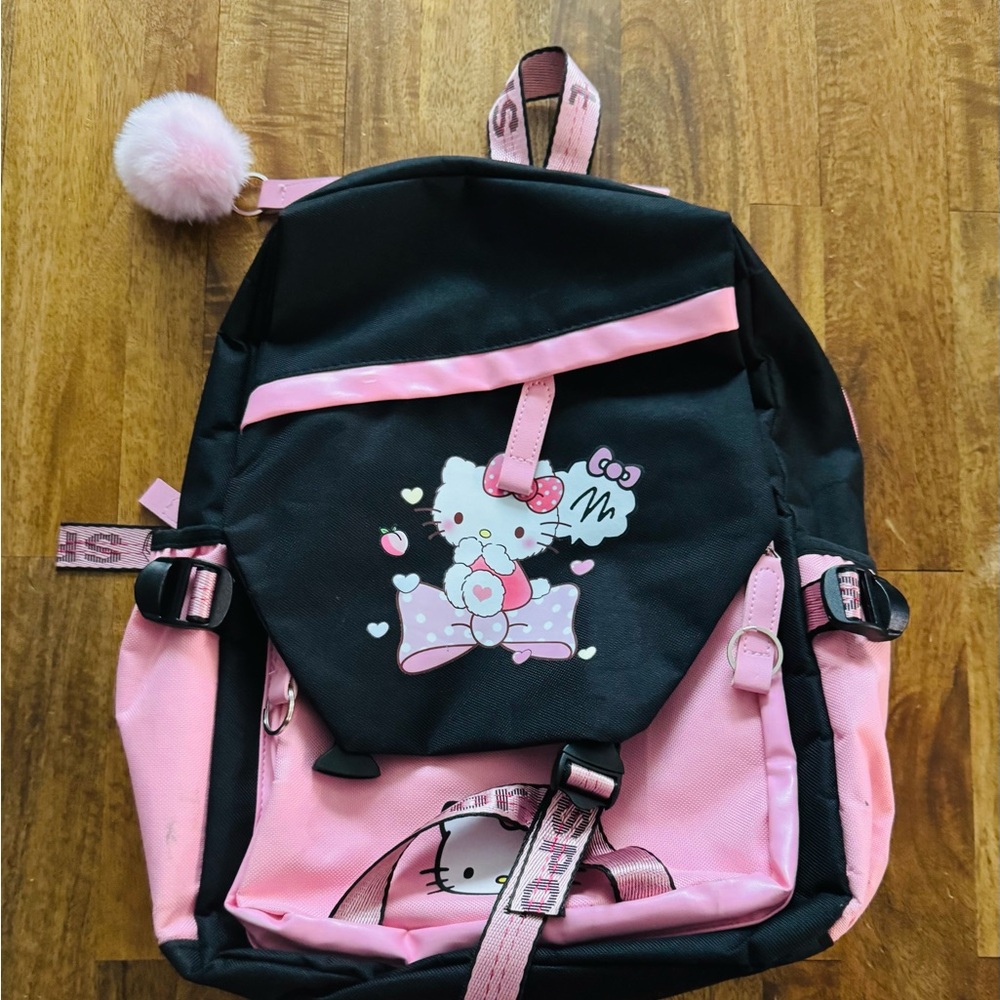 Hello Kitty Black and Pink Kids Backpack